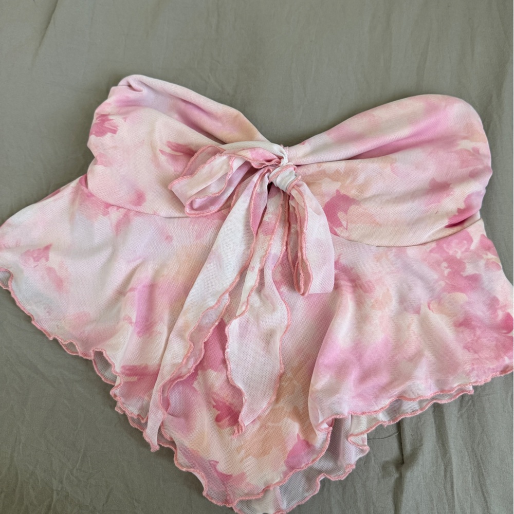 Pink Floral Crop Top